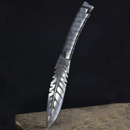 Couteau Viking artisanal style plume