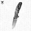 Handmade Viking Damascus Folding Knife – 9 CM Sharp Blade