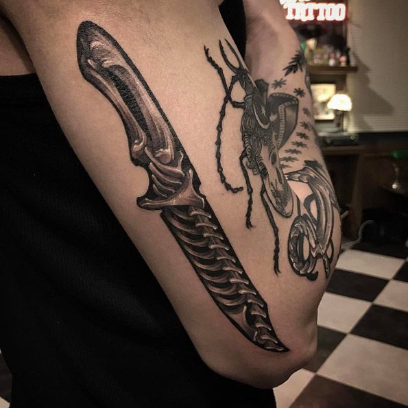 Hunting Knife Tattoo