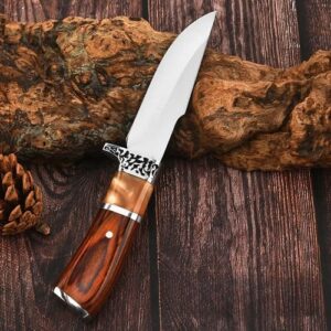 Artisanal Viking Bushcraft Knife, Stainless Steel, Wood Handle, A Survival Ally