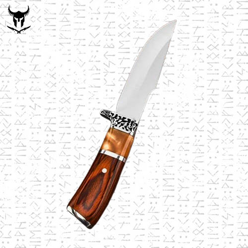 Artisanal Viking Bushcraft Knife, Stainless Steel, Wood Handle, A Survival Ally