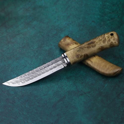 Lapon Hunting Knife Viking in Shade Wood and Damascus 22.5 CM