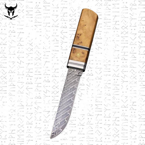 Finnish Puukko, Hunting Knife with Damascus Steel